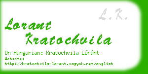 lorant kratochvila business card