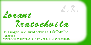 lorant kratochvila business card